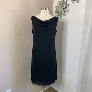 Donna Rico Size 8 Little Black Dress Beaded Hem